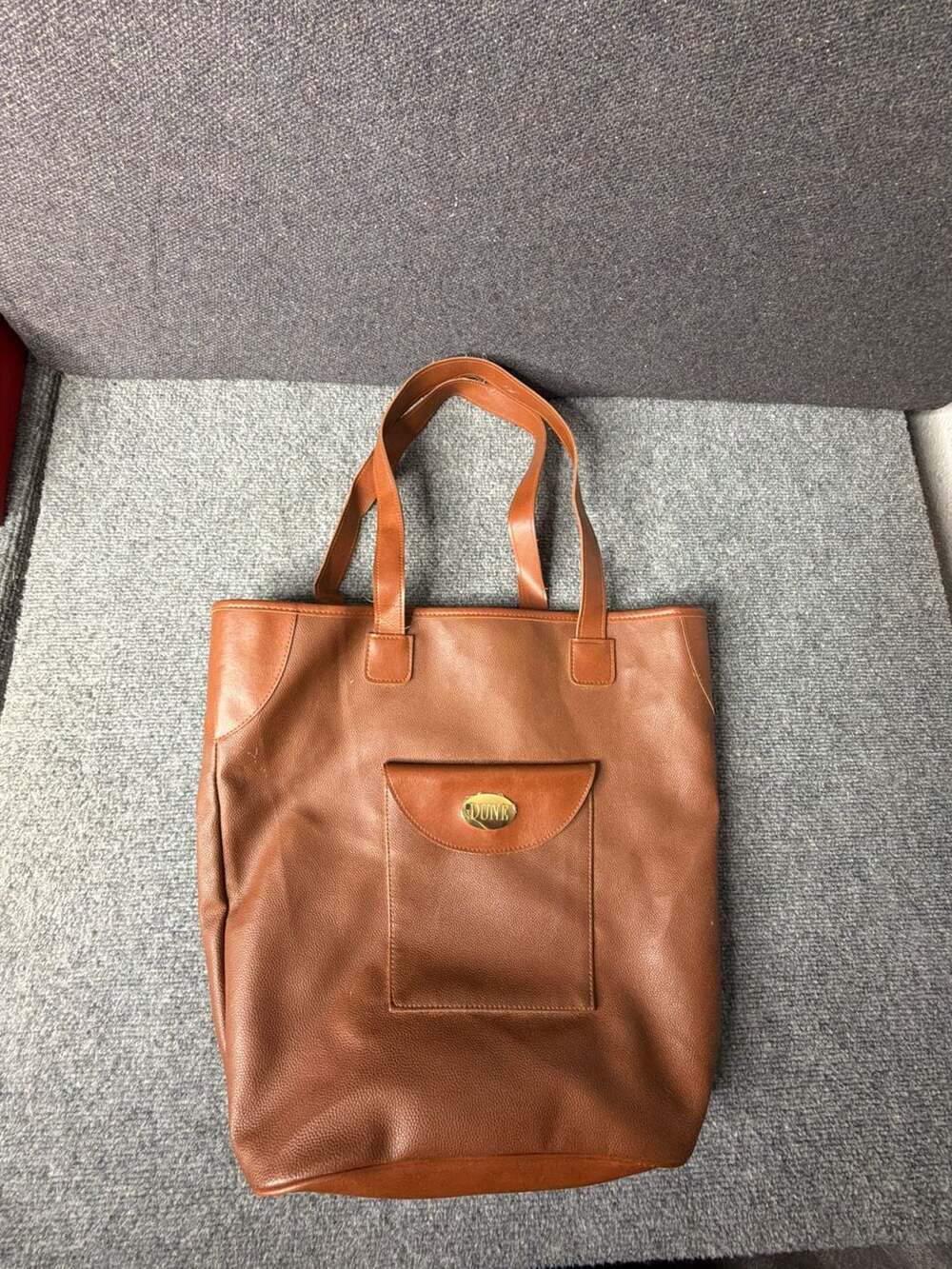 Dune London Brown Pebbled Faux Leather Tote Bag with Front Pocket